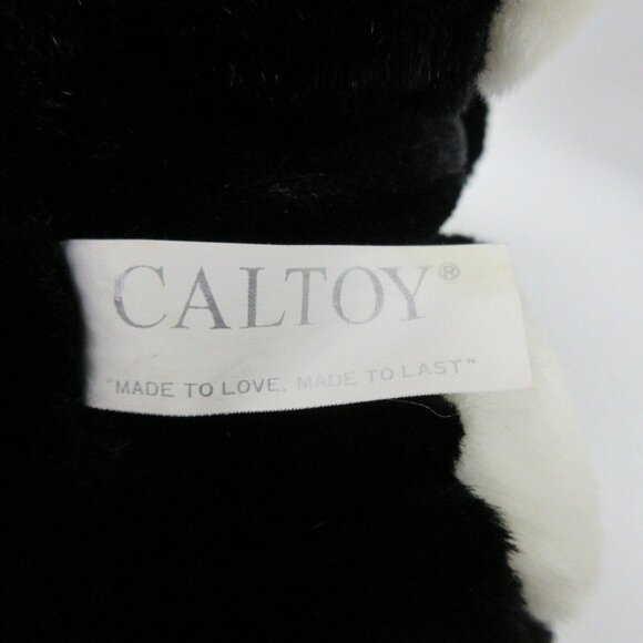 Caltoy Black & White Skunk Plush 10" Sitting Stuffed Animal Tail Stitch Attached - Picture 4 of 6